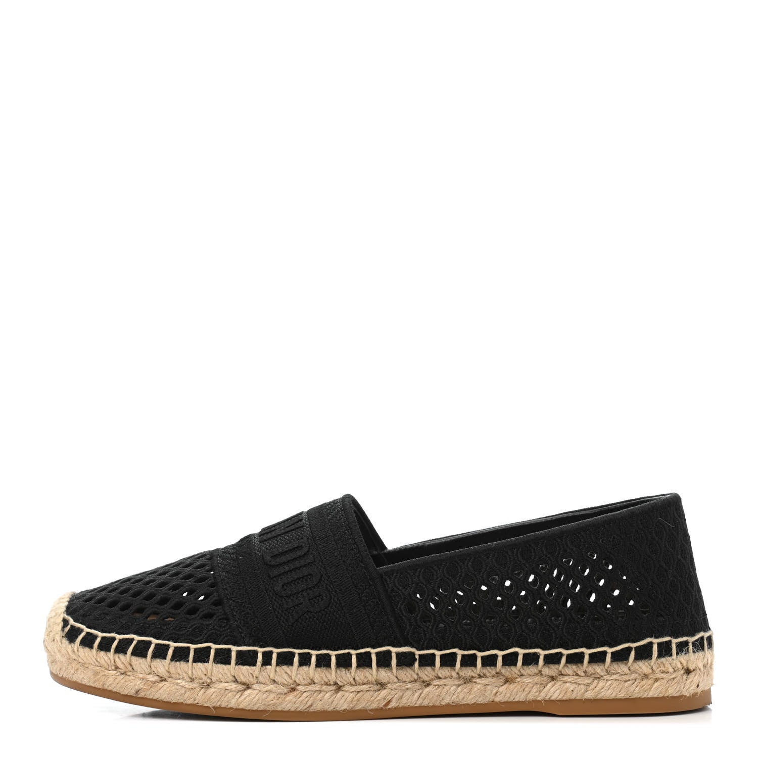 Christian Dior Canvas Embroidered Perforated Granville Espadrille 36 Black 1 of 12