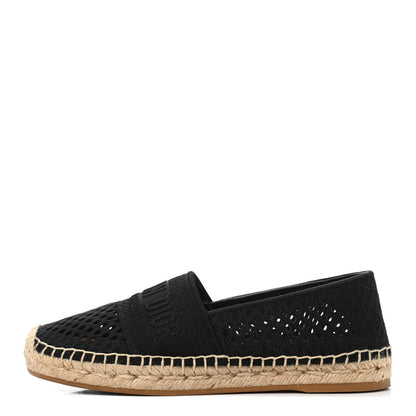 Christian Dior Canvas Embroidered Perforated Granville Espadrille 36 Black 1 of 12
