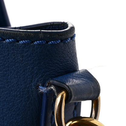 Celine Drummed Calfskin Nano Luggage Indigo 13 of 14