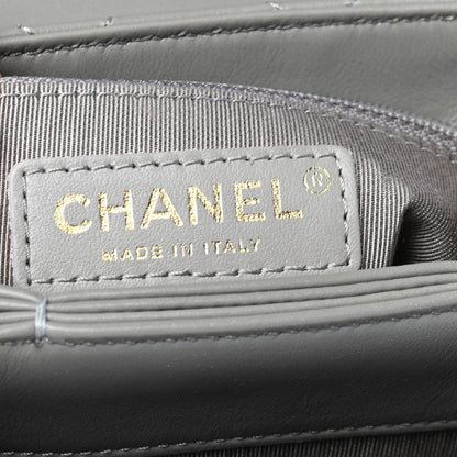 Chanel Calfskin Quilted Small Double Pocket Top Handle Flap Grey 7 of 8
