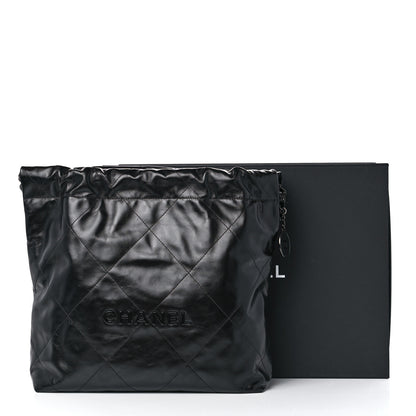 Chanel Shiny Calfskin Quilted Small Chanel 22 So Black 11 of 11