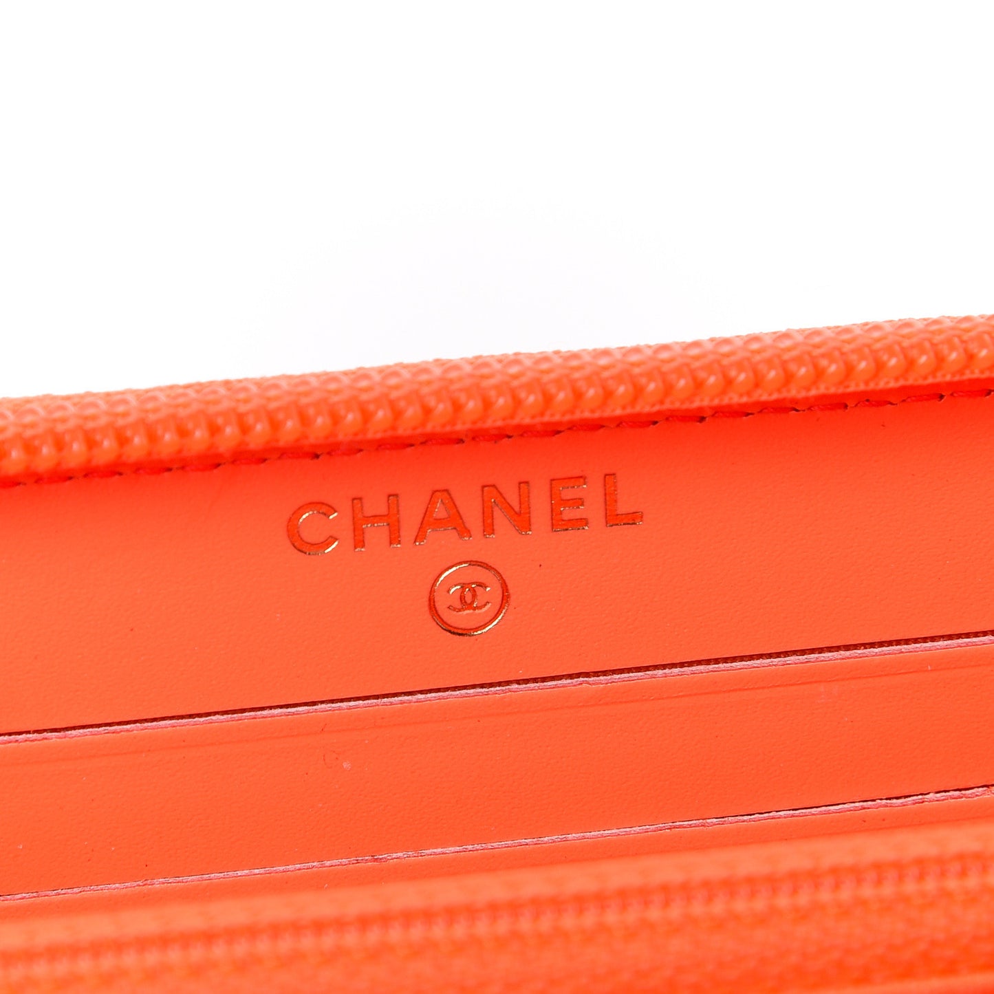 Patent Quilted Small Boy Zip Around Wallet Orange