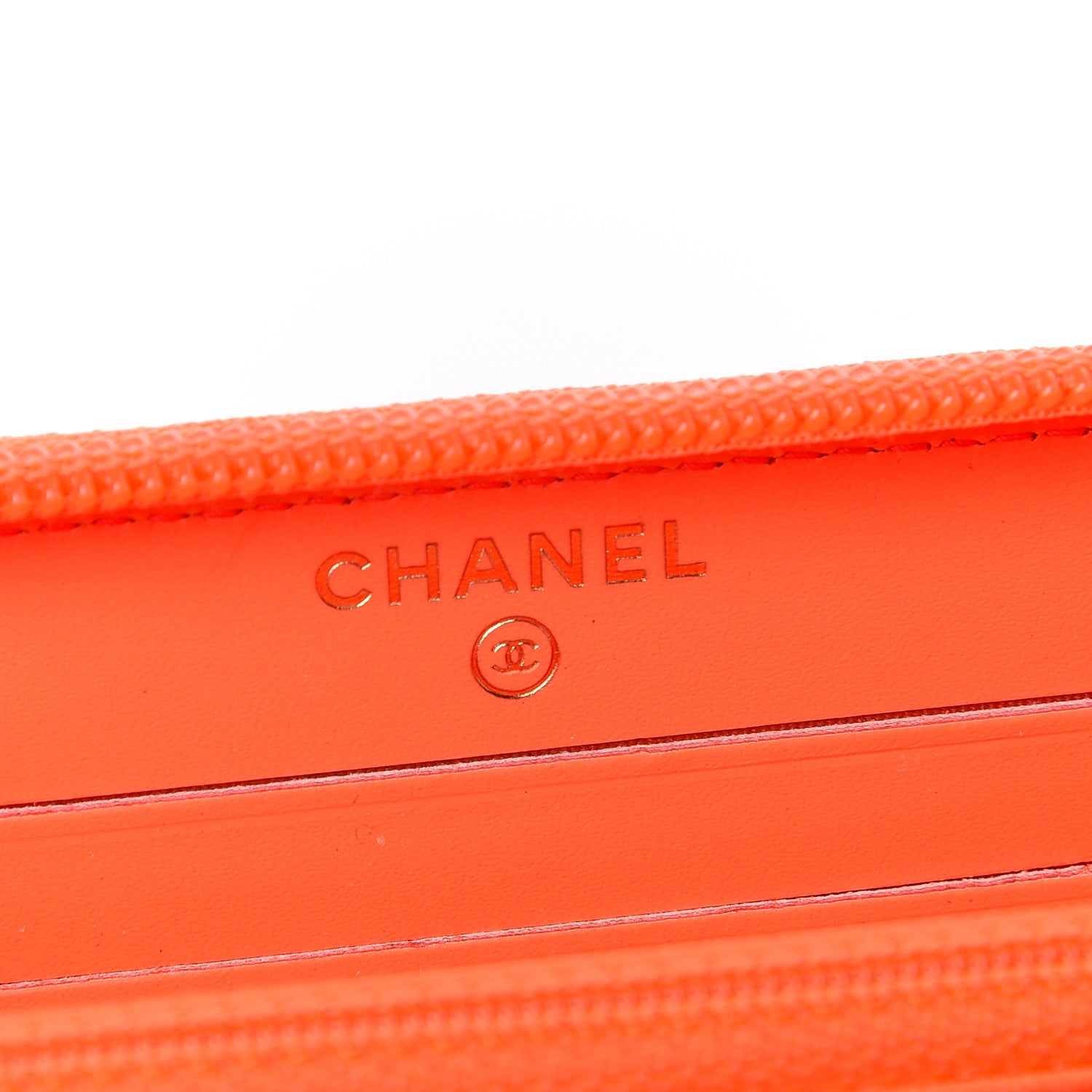Chanel Patent Quilted Small Boy Zip Around Wallet Orange 6 of 11