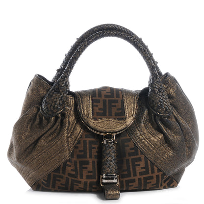 Fendi Zucca Goatskin Spy Tobacco Bronzo 1 of 9