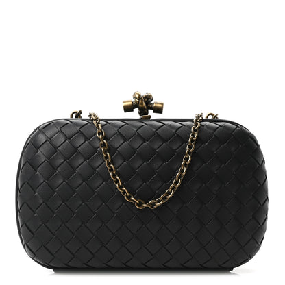 Bottega Veneta Nappa Intrecciato Chain Knot Clutch Black 1 of 9