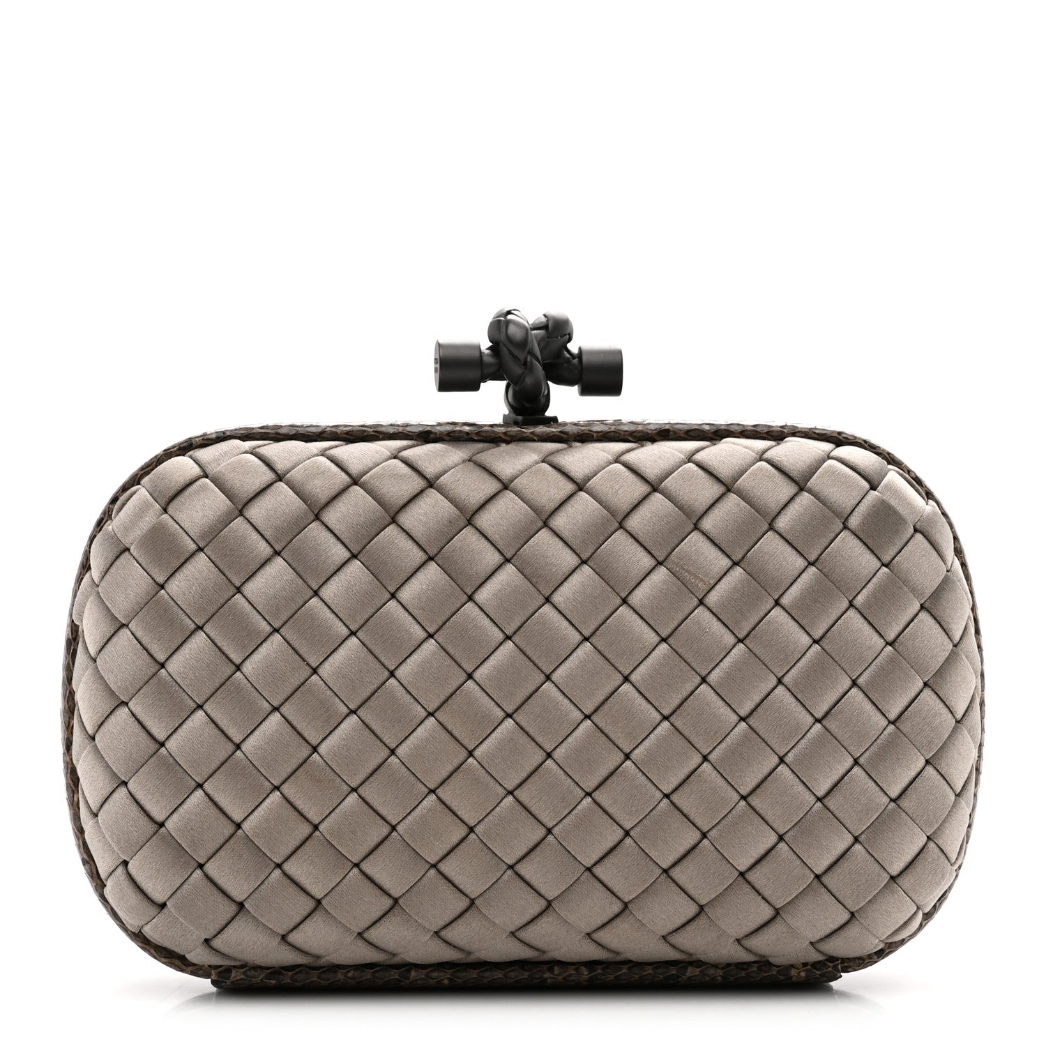 Bottega Veneta Satin Intreccio Impero Ayers Knot Taupe 1 of 6