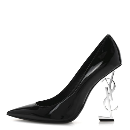 Saint Laurent Patent Opyum 110 Pumps 39 Black Silver 1 of 10