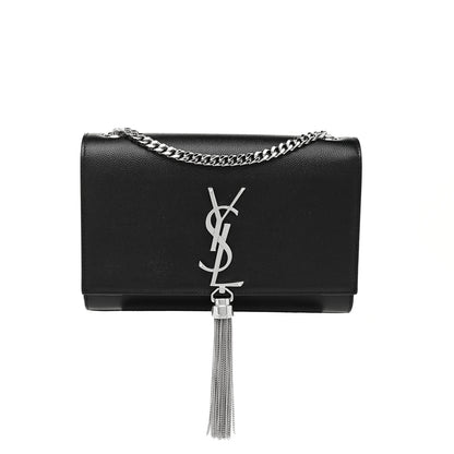 Saint Laurent Grain De Poudre Small Classic Monogram Kate Tassel Satchel Black 1 of 11
