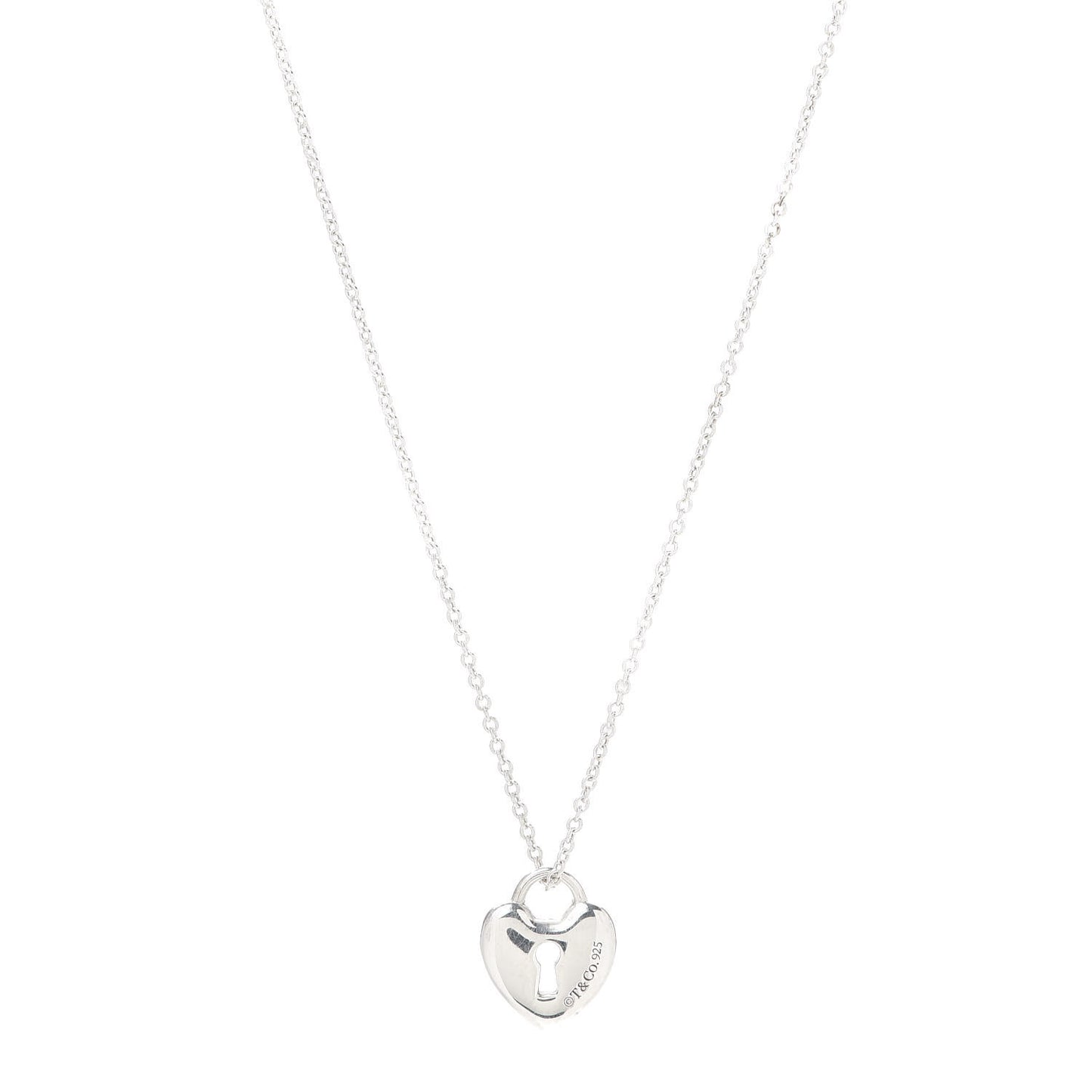Sterling Silver Heart Lock Pendant Necklace