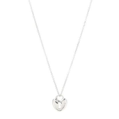 Tiffany Sterling Silver Heart Lock Pendant Necklace 1 of 6