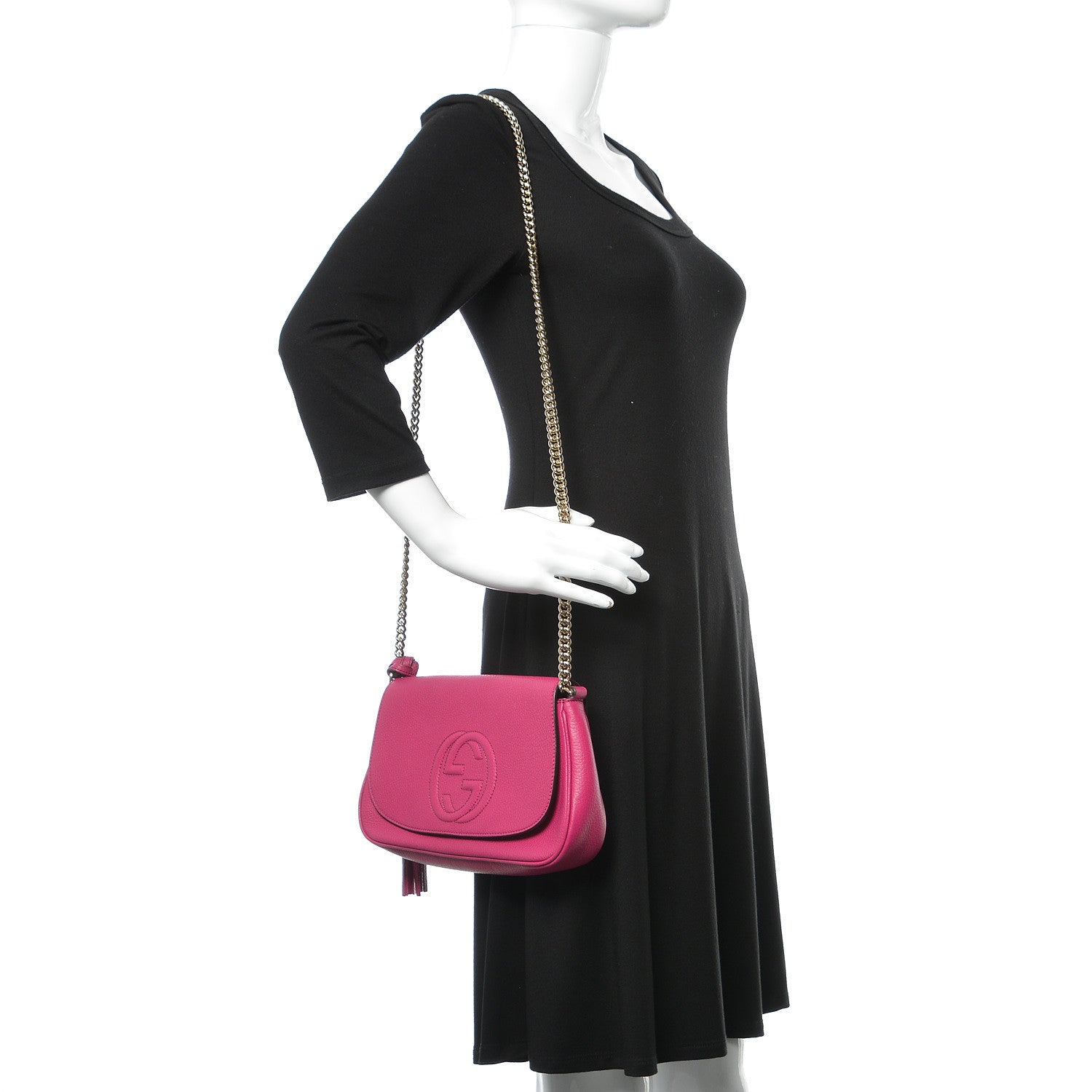 Gucci Cellarius Calfskin Medium Soho Flap Crossbody Bright Bouganville 2 of 9