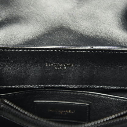 Saint Laurent Calfskin Y Quilted Monogram Small Loulou Chain Satchel Black 5 of 9