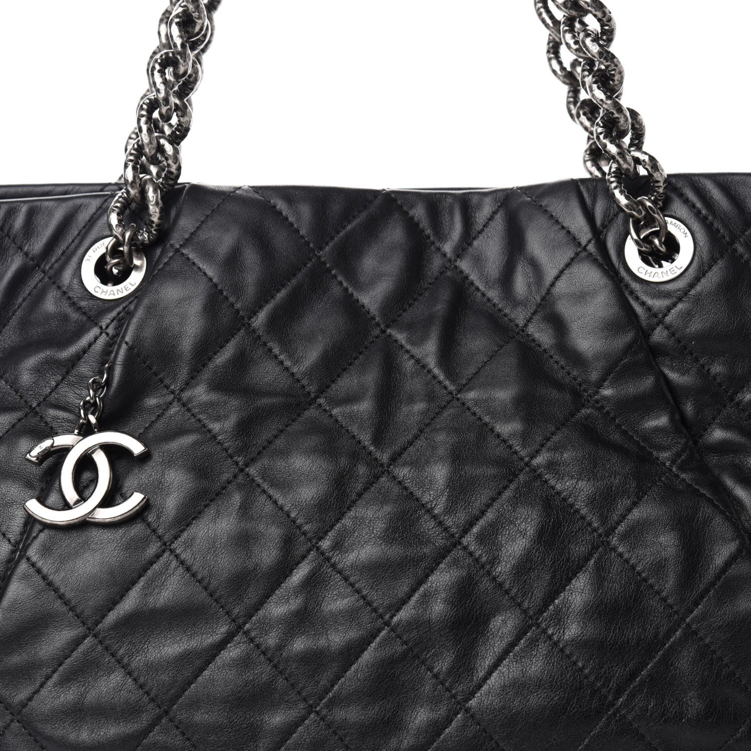 Chanel Lambskin Quilted Tote Black 11 of 12