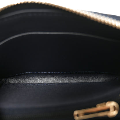 Chanel Denim Quilted Zip Coin Purse Dark Blue Orange 5 of 8