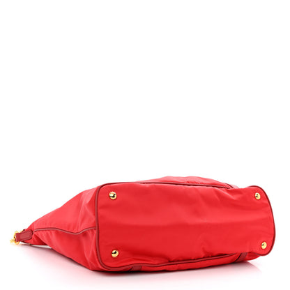 Prada Tessuto Nylon Saffiano Tote Red 4 of 12
