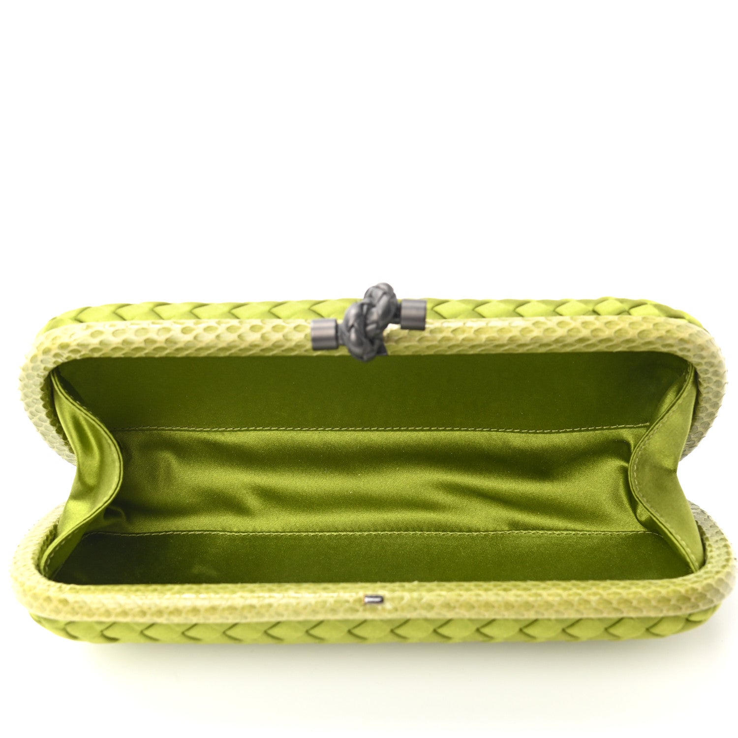 Bottega Veneta Satin Intreccio Impero Ayers Stretch Knot Clutch Assenzio 5 of 7