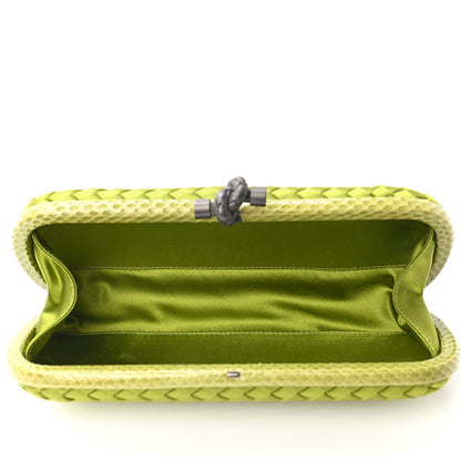 Bottega Veneta Satin Intreccio Impero Ayers Stretch Knot Clutch Assenzio 5 of 7