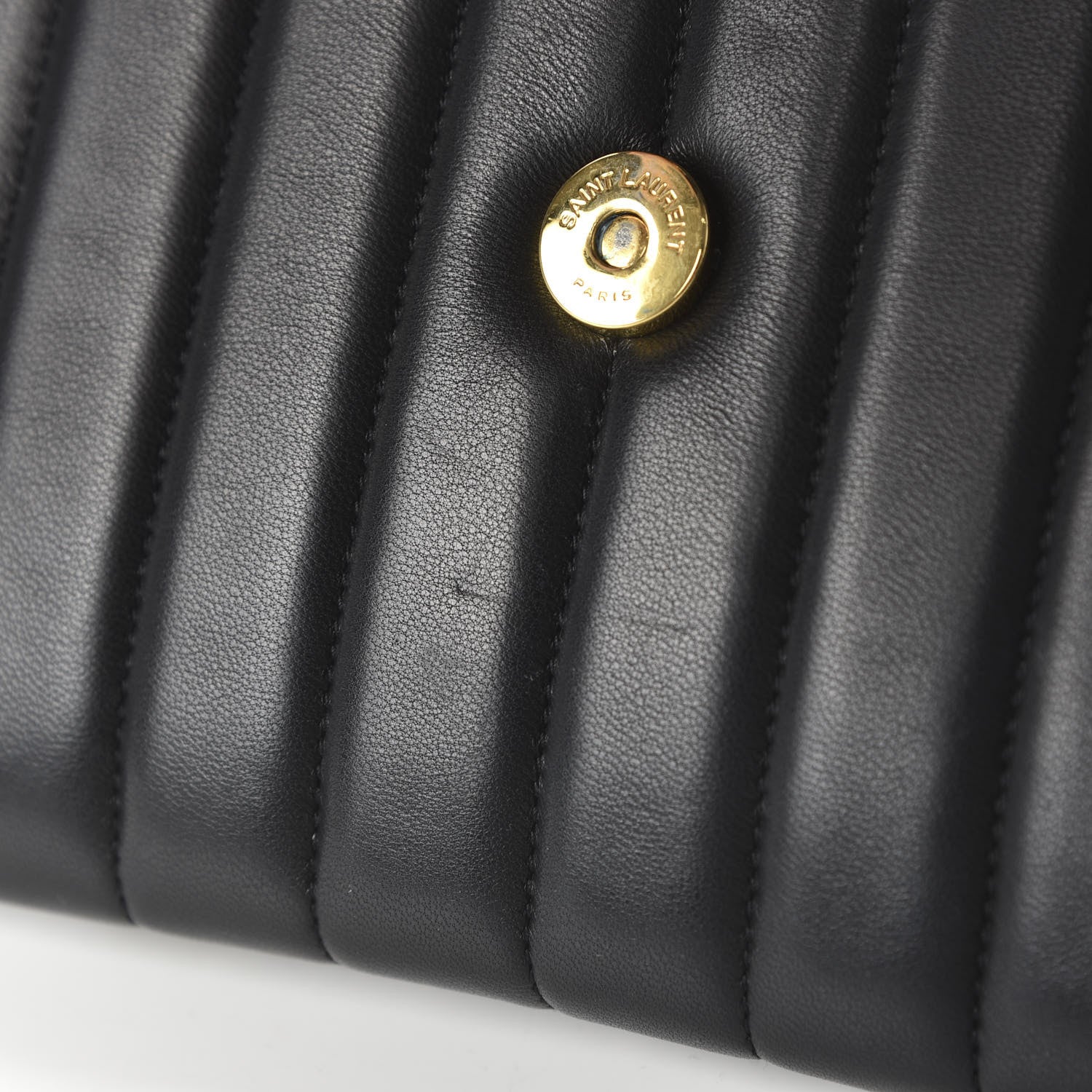 Saint Laurent Lambskin Matelasse Monogram Vicky Chain Wallet Black 10 of 10