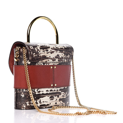 Chloe Calfskin Lizard Embossed Small Aby Lock Sepia Brown 3 of 6