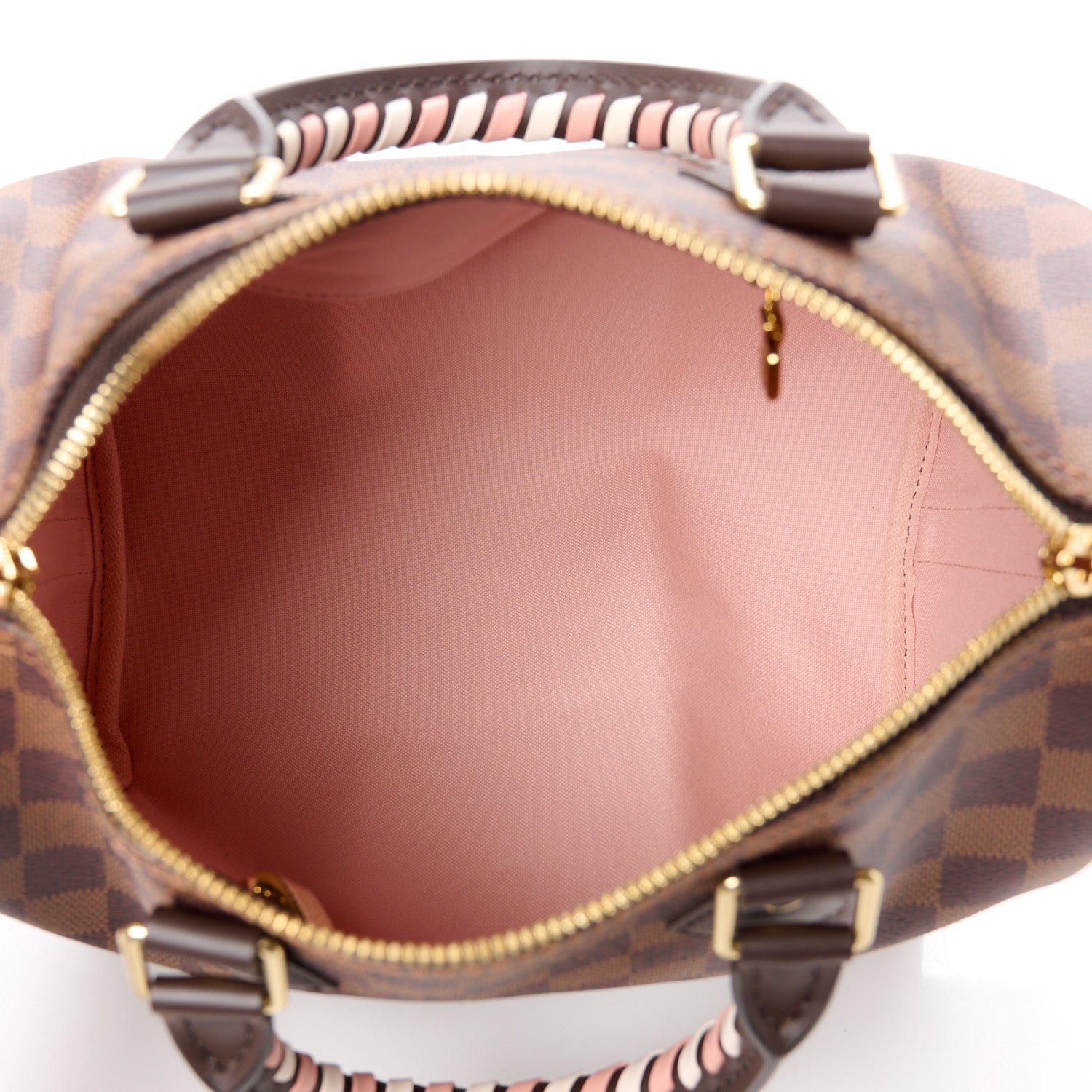 Louis Vuitton Damier Ebene Braided Speedy Bandouliere 25 Pink 5 of 12