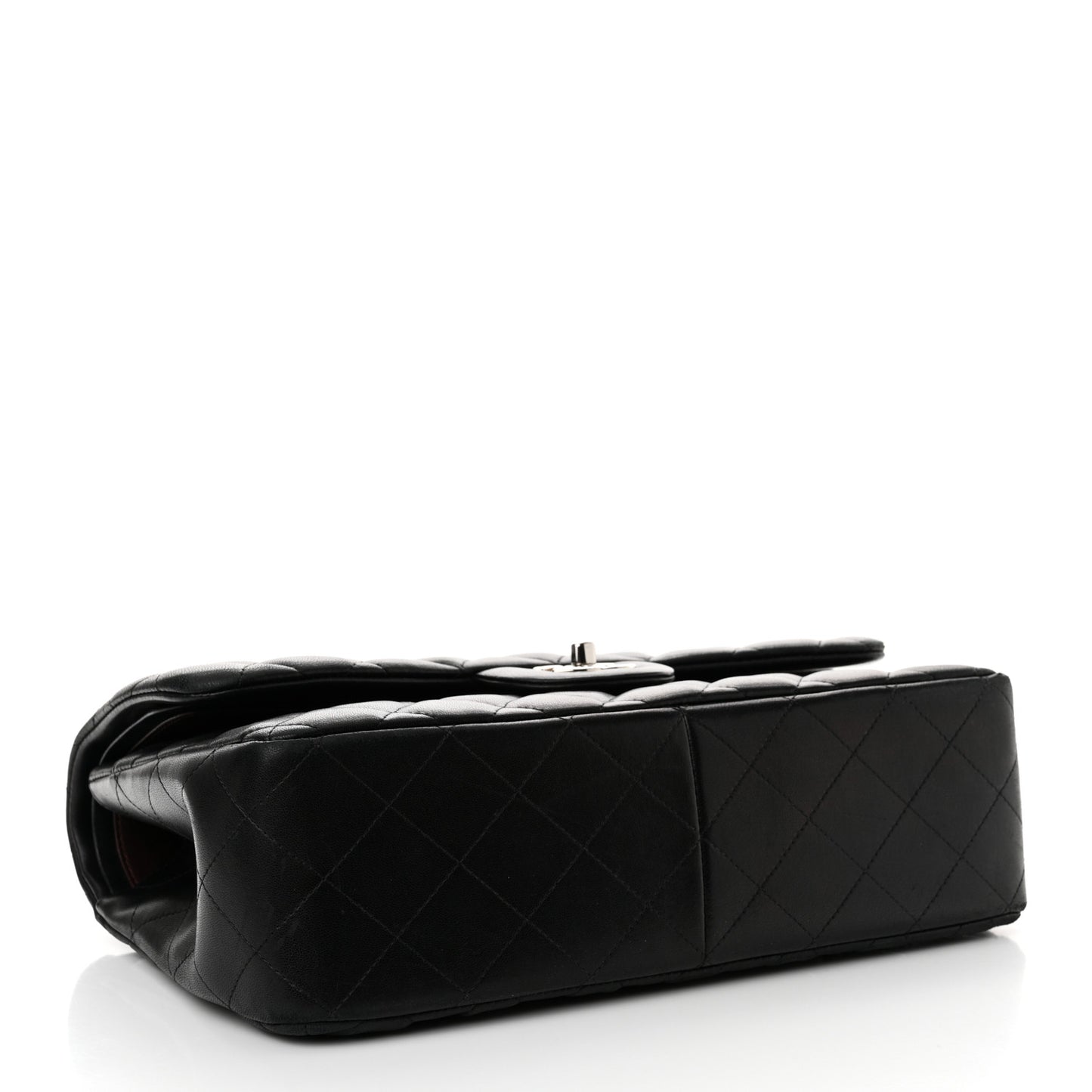 Lambskin Quilted Jumbo Double Flap Black