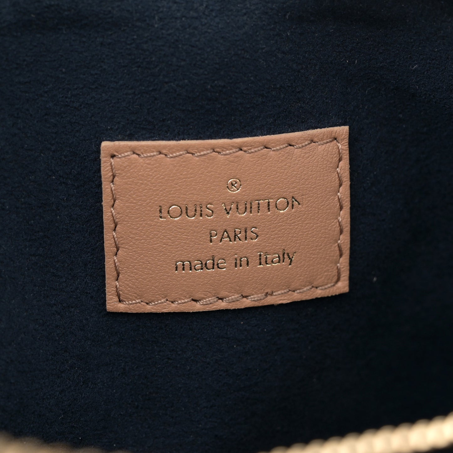 Lambskin Embossed Monogram Coussin PM Camel