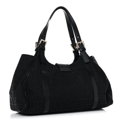 Fendi Zucchino Vitello Shoulder Bag Black 2 of 23