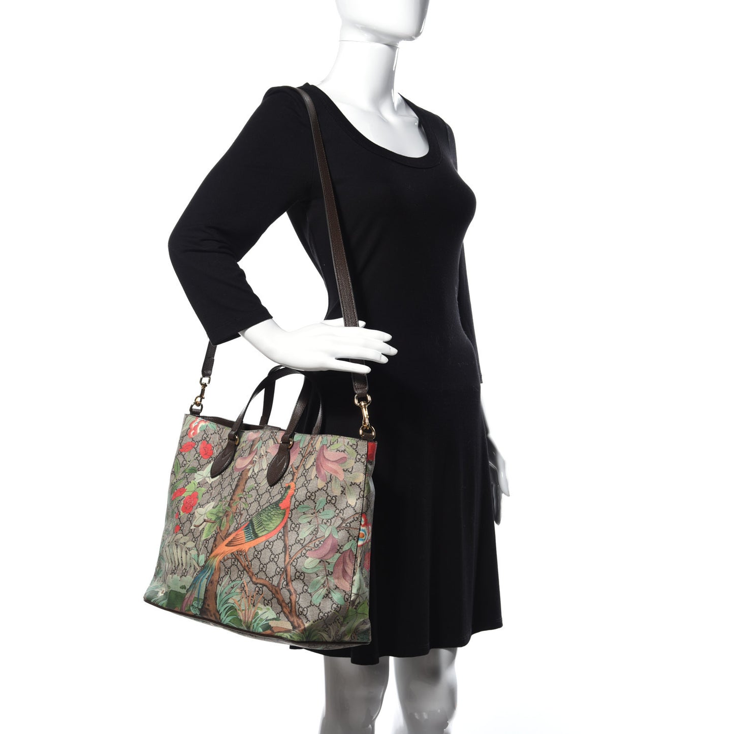 Soft GG Supreme Monogram Tian Medium Crossbody Tote Beige Multicolor New Acero