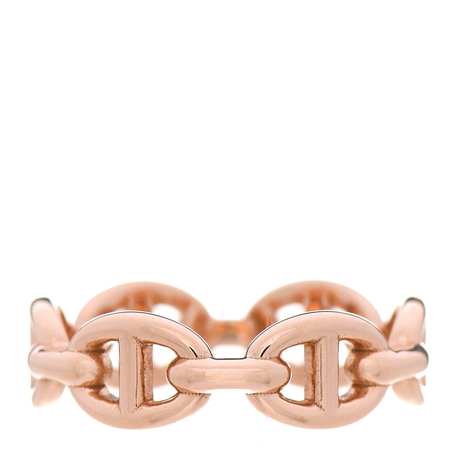 Hermes 18K Rose Gold PM Chaine D'Ancre Enchainee Ring 51 5.75 2 of 8