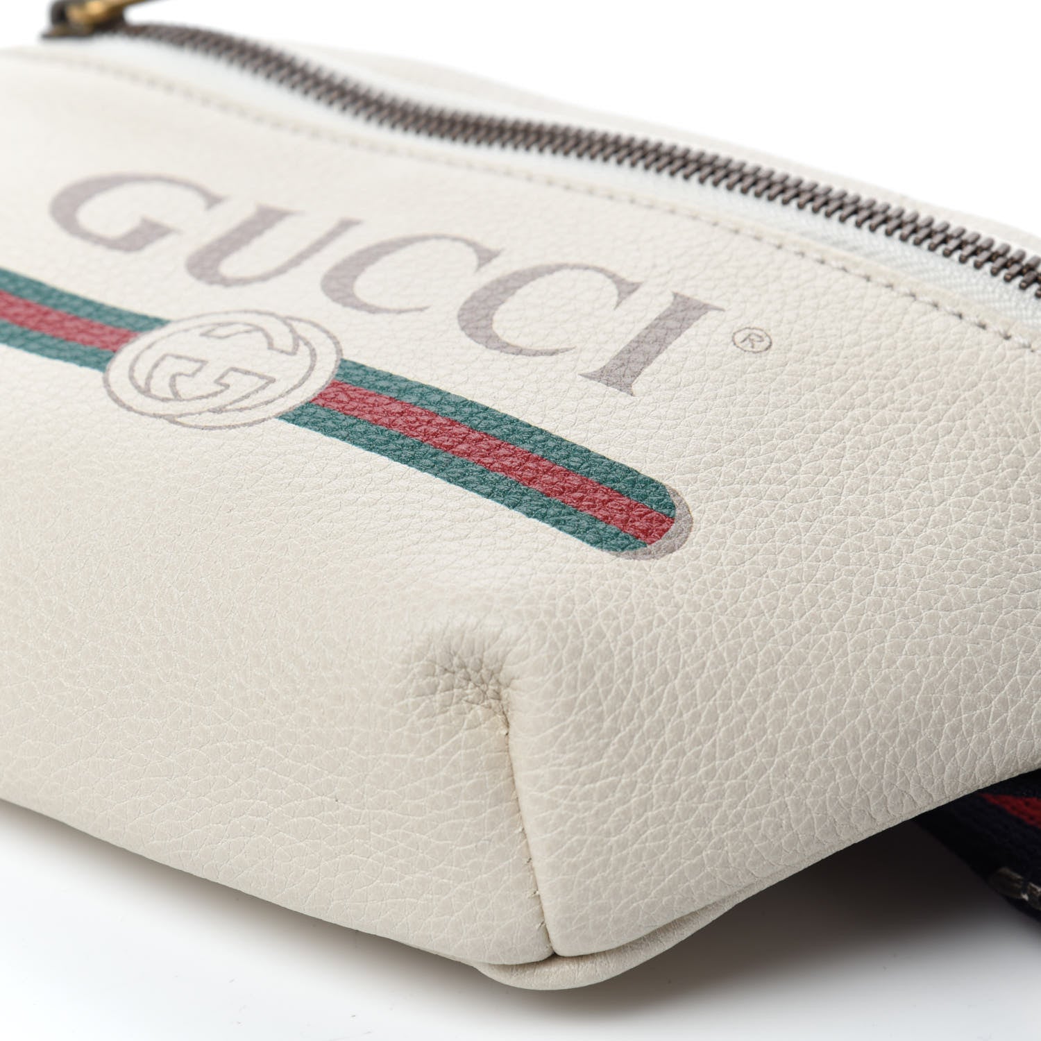 Gucci Grained Calfskin Small Logo Belt Bag White 7 of 10