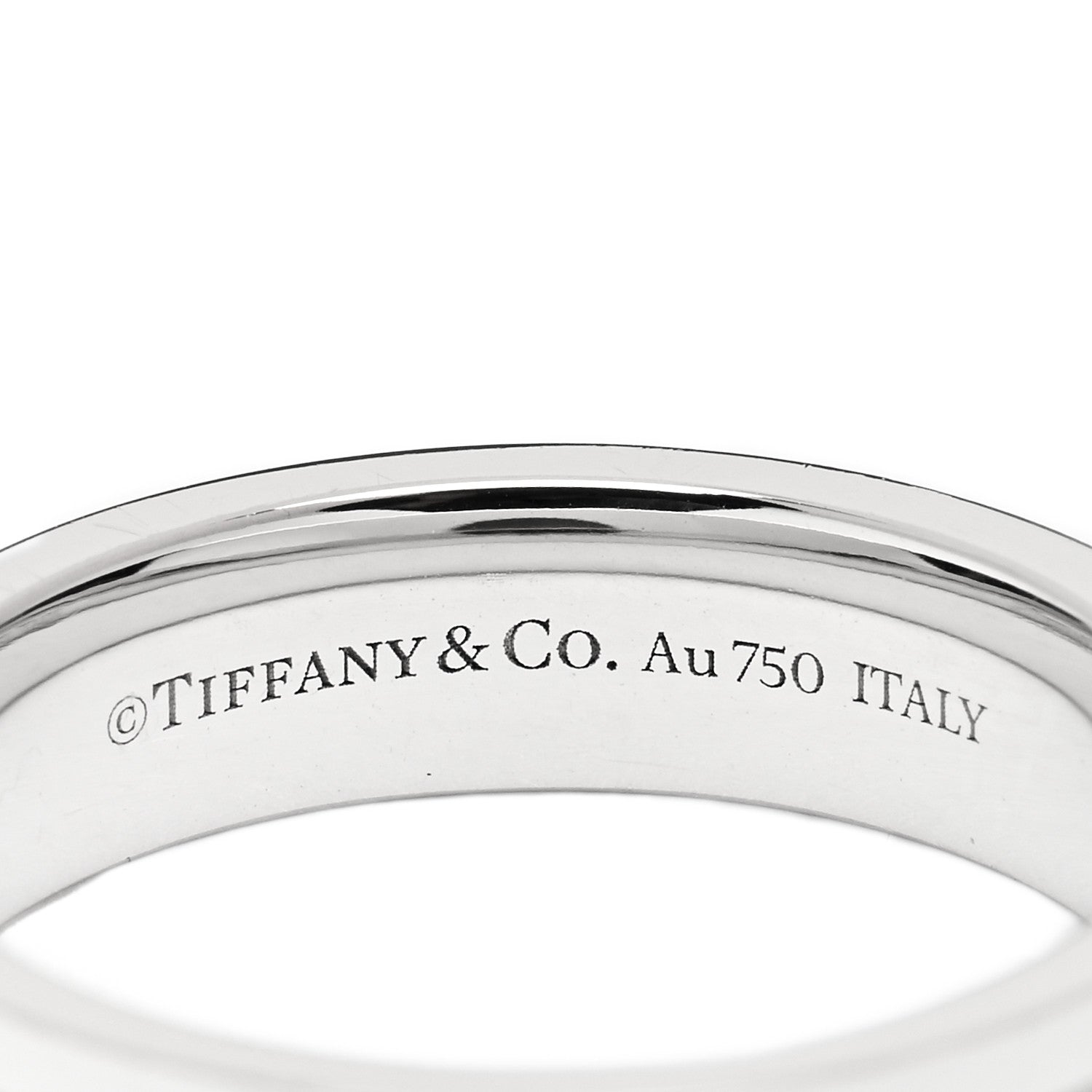 Tiffany 18K White Gold Diamond Narrow T Two Ring 49 5 4 of 5
