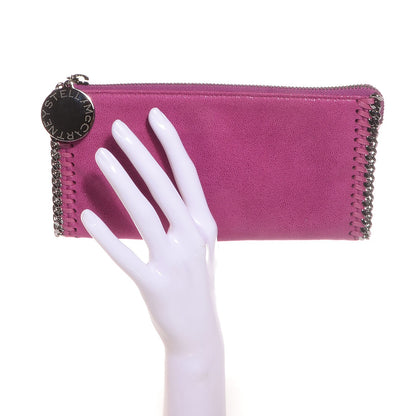 Stella McCartney Faux Leather Shaggy Deer Falabella Zip Wallet Pink 2 of 9