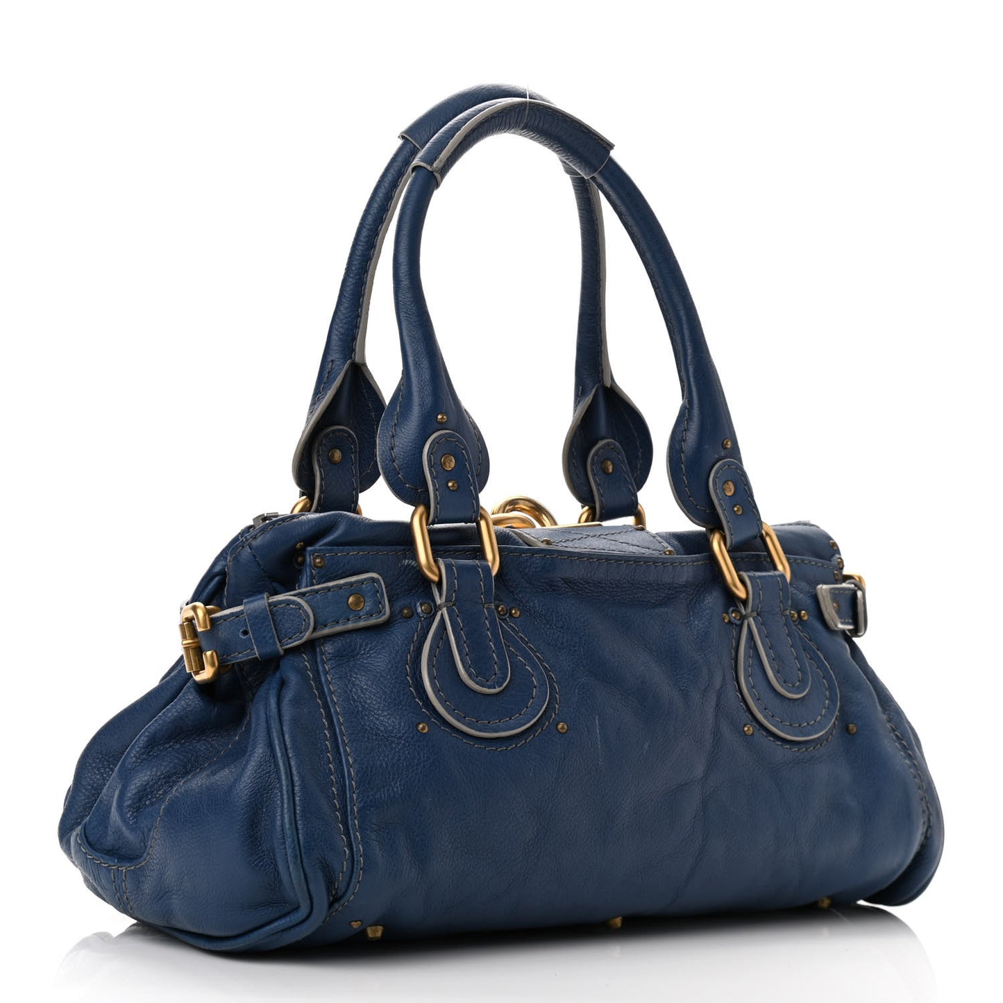 Calfskin Paddington Satchel Blue
