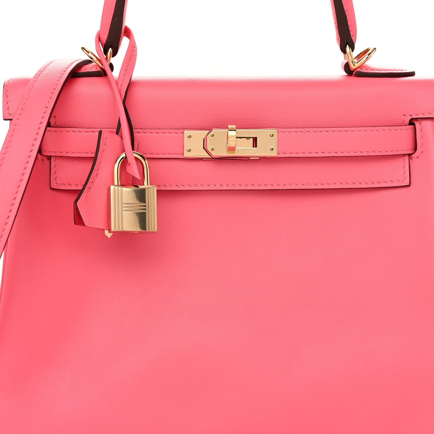 Hermes Swift Horseshoe Kelly Retourne 25 Rose Sakura Bleu Brume Rose Azalee Bougainvillea 8 of 10