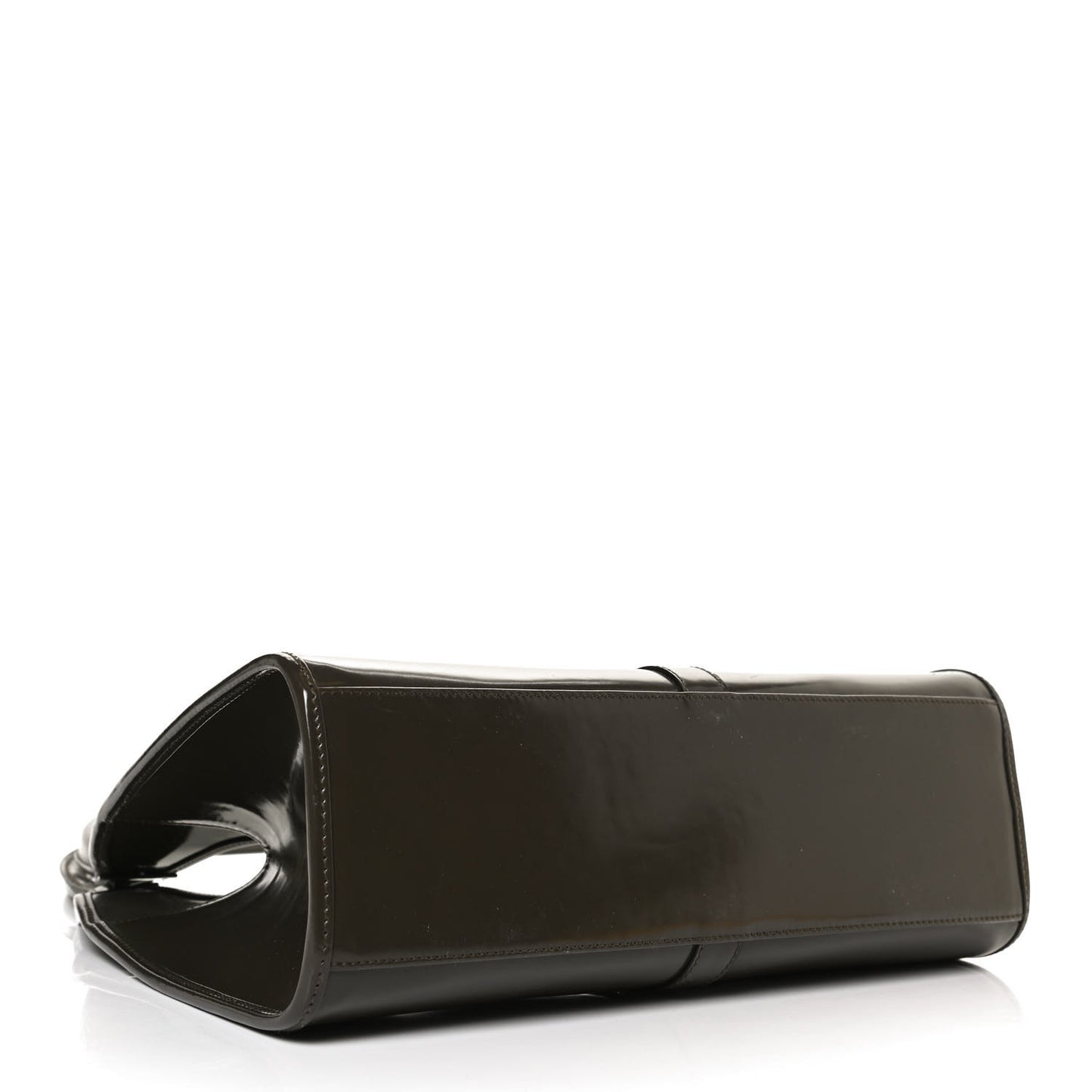 Patent Bardot Shoulder Bag Olive Green