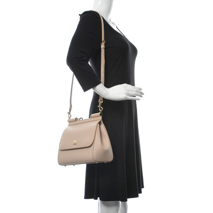 Dolce & Gabbana Dauphine Calfskin Medium Miss Sicily Satchel Rosa Carne 2 of 8