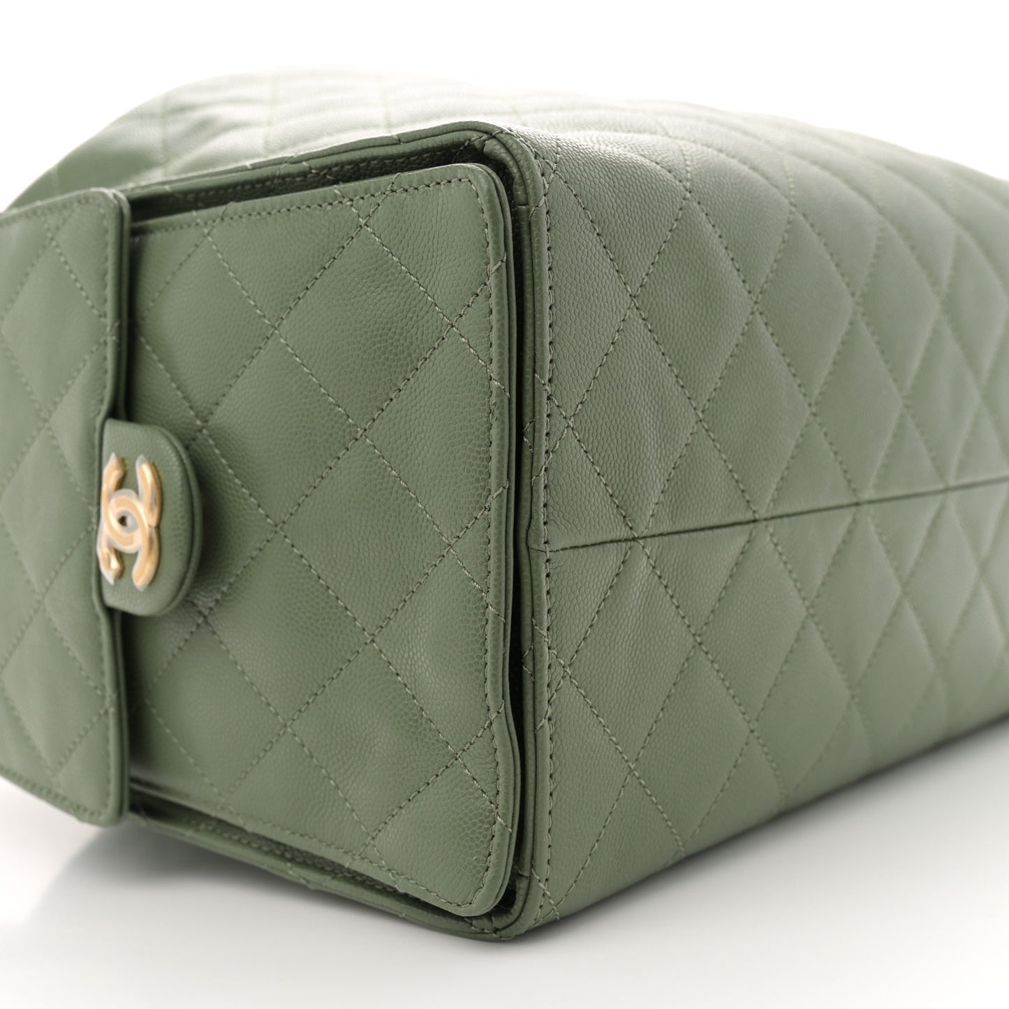 Caviar Quilted Medium Chanel 25 Handbag Khaki