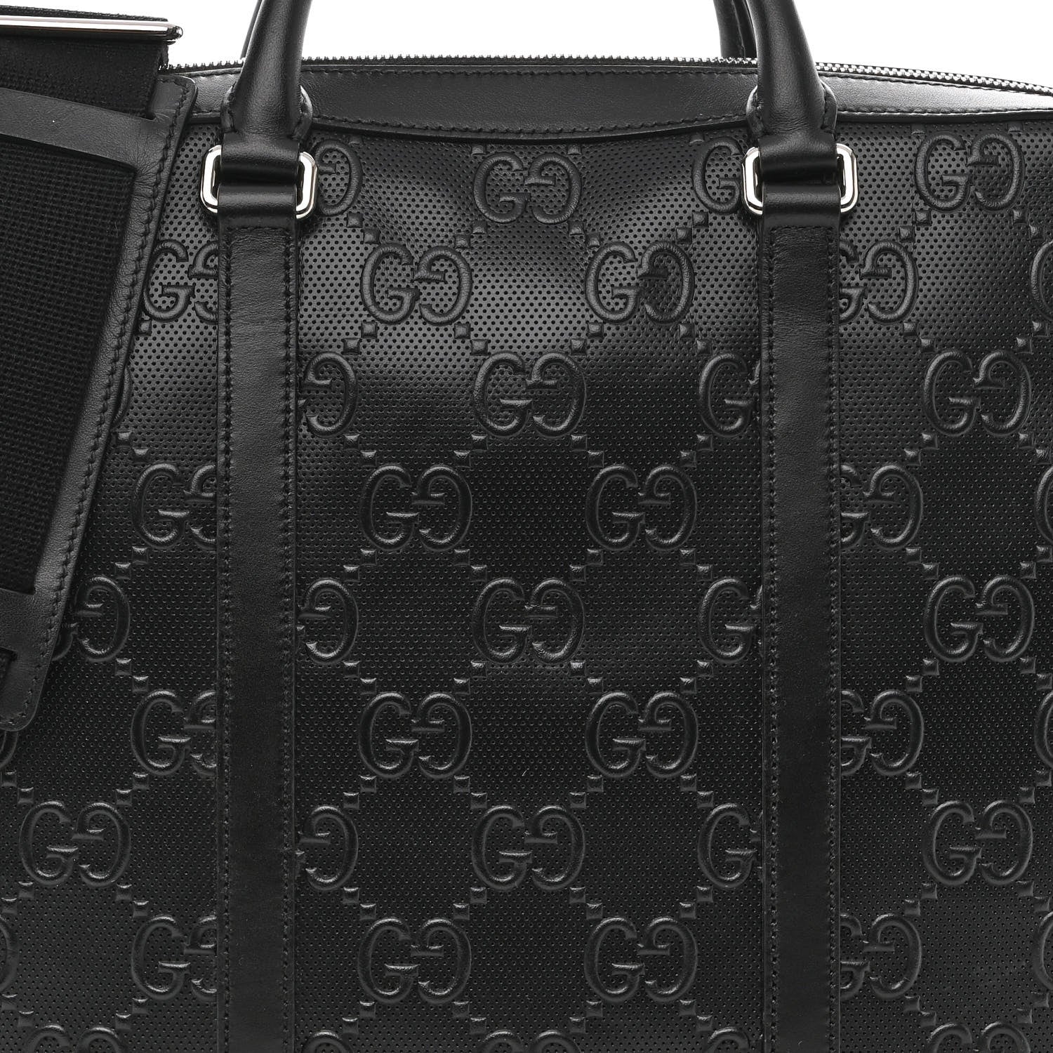 Gucci Calfskin GG Tennis Embossed Briefcase Black 8 of 13