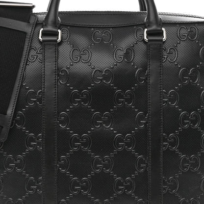 Gucci Calfskin GG Tennis Embossed Briefcase Black 8 of 13