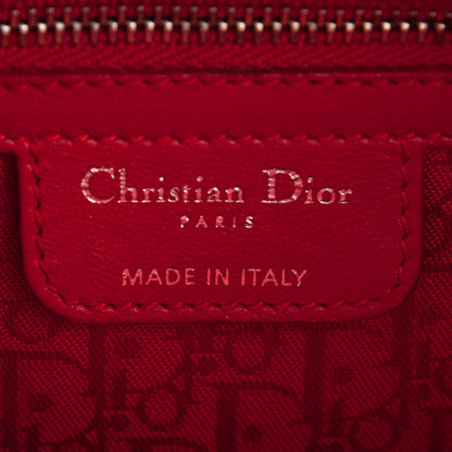 Christian Dior Lambskin Cannage Medium Lady Dior Red 6 of 8