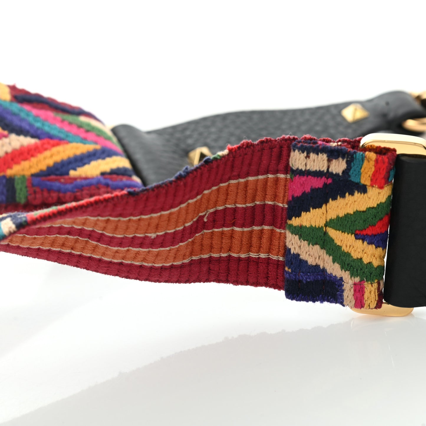 Canvas Native Couture 1975 Embroidered Rockstud Guitar Strap Multicolor
