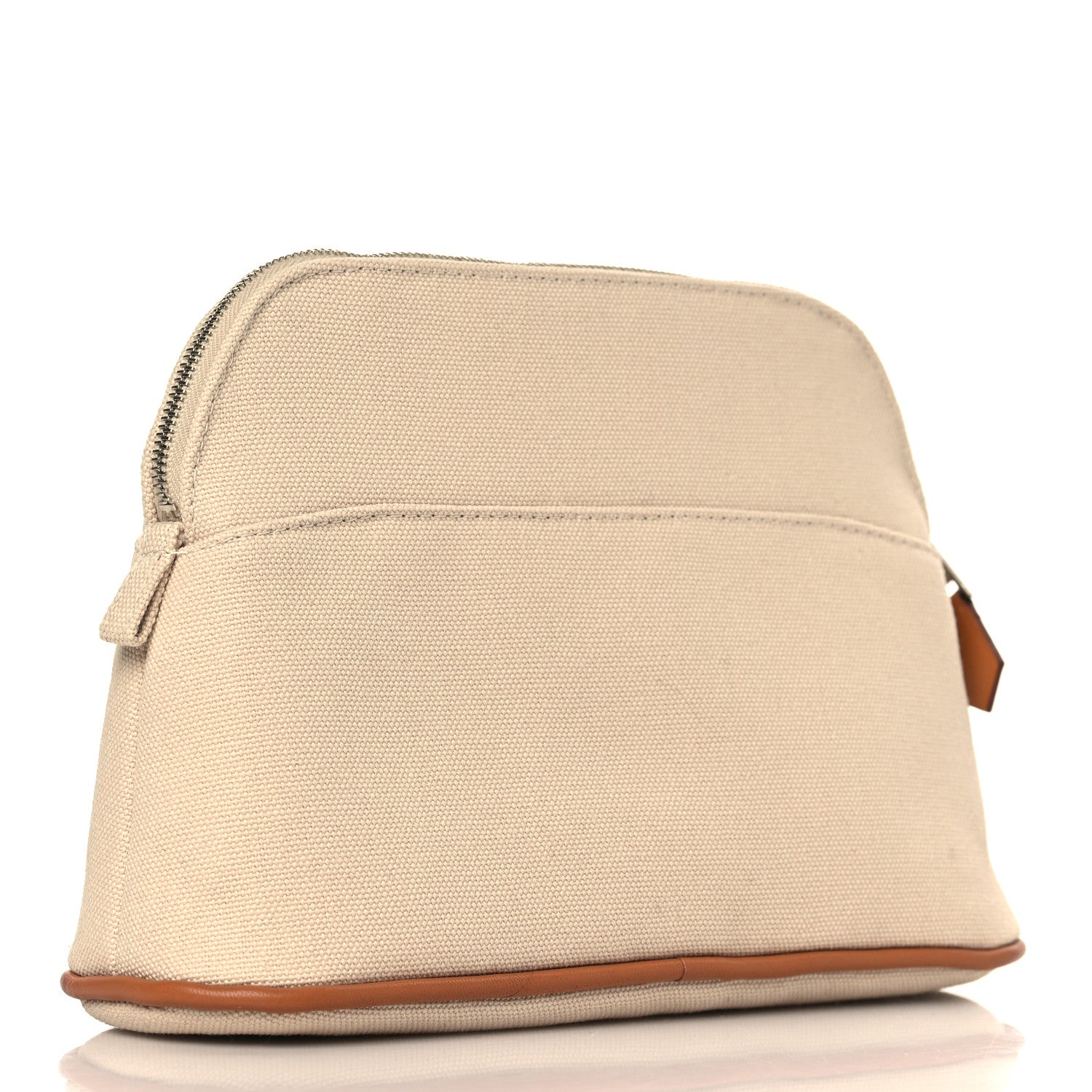 Hermes Cotton Canvas Mini Bolide Travel Cosmetic Pouch Natural 3 of 7