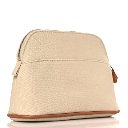 Hermes Cotton Canvas Mini Bolide Travel Cosmetic Pouch Natural 3 of 7