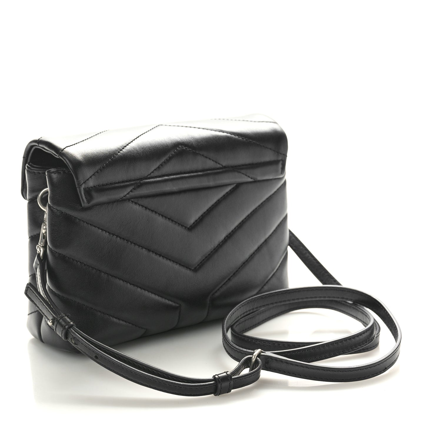 Calfskin Y Quilted Monogram Toy Loulou Crossbody Black