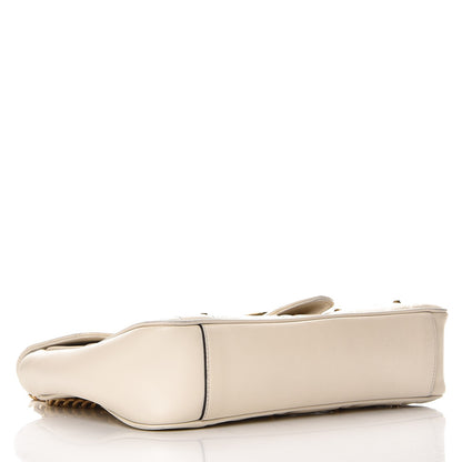 Gucci Calfskin Matelasse Studded Medium GG Marmont Shoulder Bag White 5 of 13