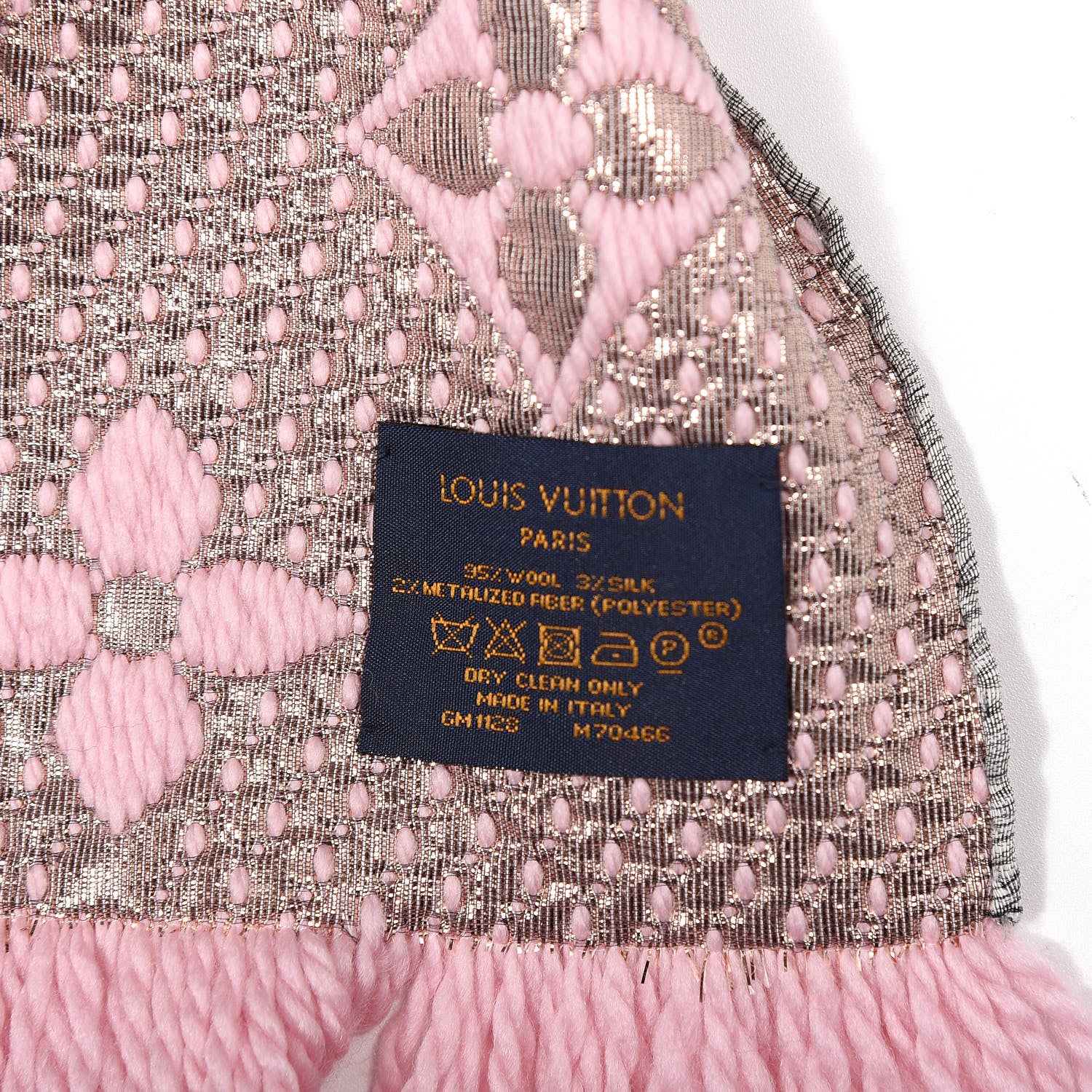 Louis Vuitton Wool Silk Logomania Shine Scarf Pink 2 of 2