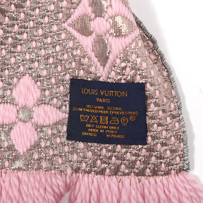 Louis Vuitton Wool Silk Logomania Shine Scarf Pink 2 of 2