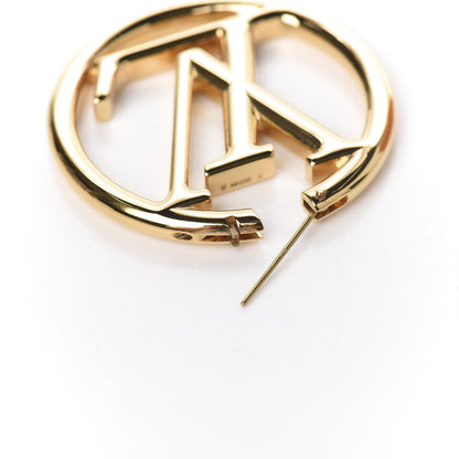 Louis Vuitton Metal Louise Hoop Earrings Gold 5 of 6