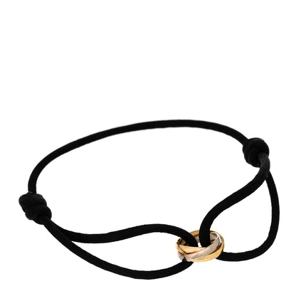 Cartier 18k Pink Yellow White Gold Trinity Adjustable Cord Bracelet Black 1 of 3