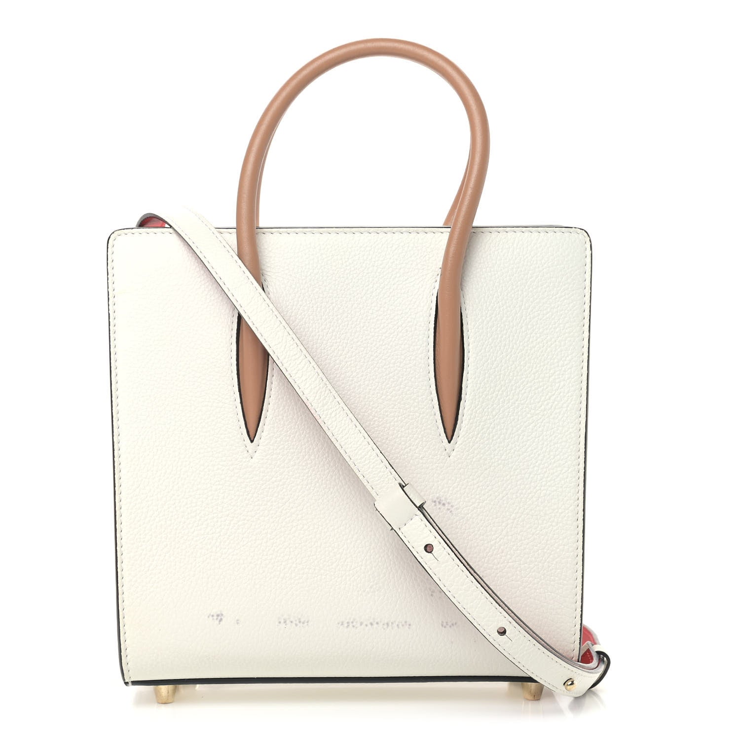 Christian Louboutin Calfskin Patent Studded Small Paloma White 1 of 12
